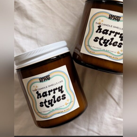 This Candle Smells Like Harry Styles Handmade Soy  Wax Wood Wick Tobacco Vanilla - Picture 1 of 4